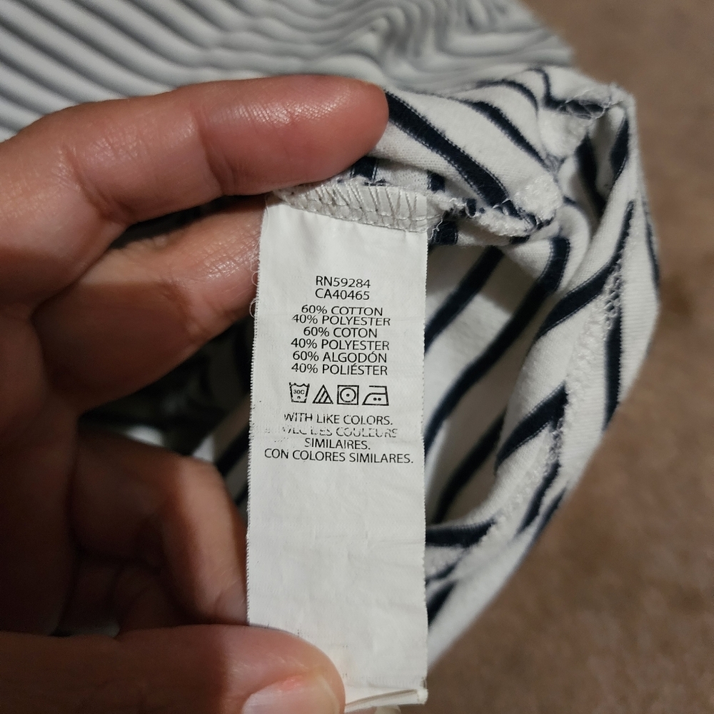 Place Kids Black & White Strip Shirt Sz XL 14 - Picture 5 of 6